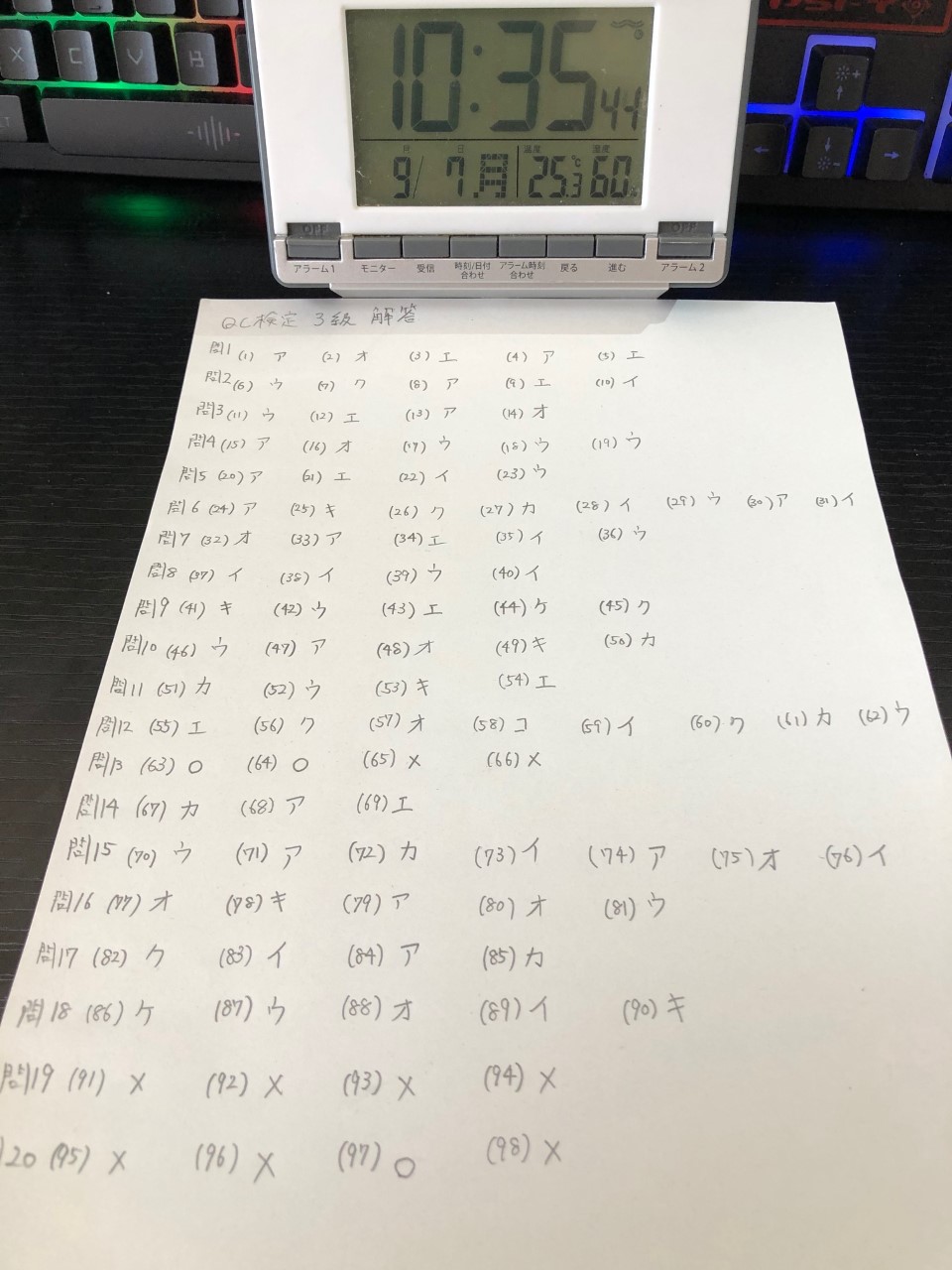 QC検定3級 解答1 ニャン太とラーン